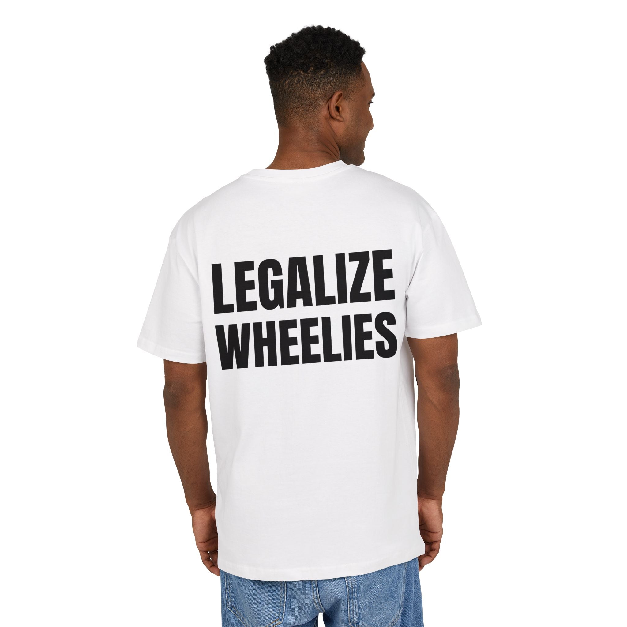 Graphic Tee — "Legalize Wheelies" Oversized Biker T‑Shirt