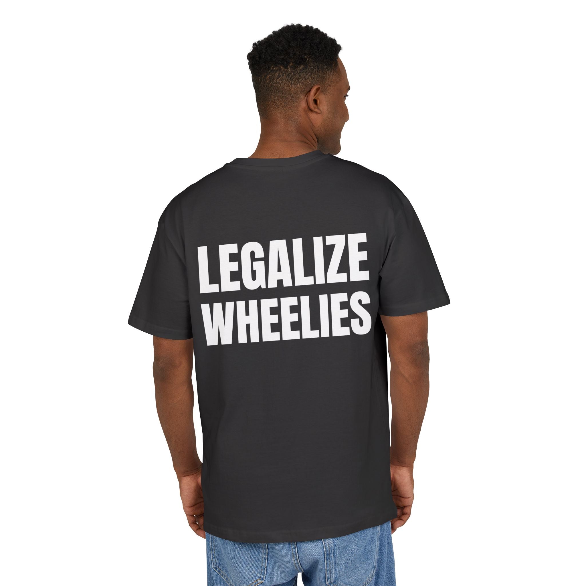 Graphic Tee — "Legalize Wheelies" Oversized Biker T‑Shirt